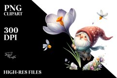 Floatig Cute Gnome Large Crocus Falling | Sublimation | Product Image 3