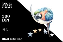 Pastel Macaw Sleeping on Moon | Sublimation | Clipart Product Image 1