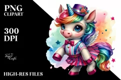 Colorful Baby Unicorn in West Coast Swing Dancer Attire, PNG Product Image 3