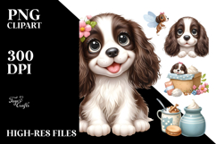 Cute Cartoon English Springer Spaniel PNG Product Image 2