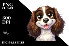 Cute Cartoon English Springer Spaniel PNG Product Image 2