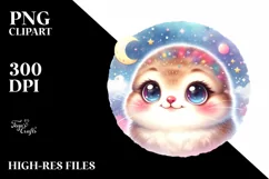 Colorful Baby Lemming with Moon Stars | Clipart Product Image 3