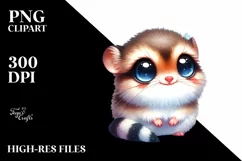 Colorful Baby Lemming with Moon Stars | Clipart Product Image 1