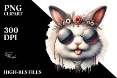 Funny Cute Bunny Portrait | Sublimation Clipart Product Image 1