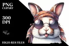 Funny Cute Bunny Portrait | Sublimation Clipart Product Image 1