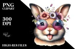 Funny Cute Bunny Portrait | Sublimation Clipart Product Image 3