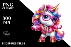 Colorful Baby Unicorn Boogie-Woogie PNG Product Image 1