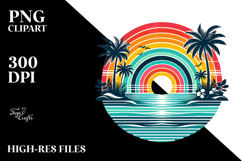 Retro Tropical Rainbow Sunset, 20 oz Tumbler Product Image 2