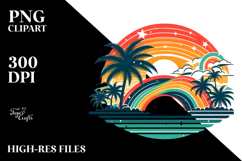 Retro Tropical Rainbow Sunset, 20 oz Tumbler Product Image 2