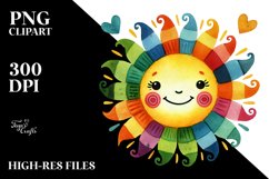 Colorful Smiling Sun PNG Product Image 2