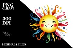 Colorful Smiling Sun PNG Product Image 2