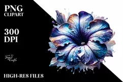 -like Glossy Petunia Watercolor | Sublimation | Clipart. Product Image 3