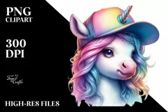 Baby Cow Baseball Cap Watercolor PNG Product Image 1