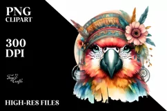 Funny Cute Parrot Vintage Look | Sublimation Clipart Product Image 1