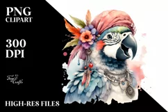 Funny Cute Parrot Vintage Look | Sublimation Clipart Product Image 3