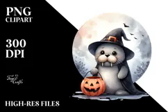 Cute Baby Walrus Halloween PNG Product Image 2