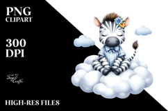 Cute Baby Zebra Sleeping on Cloud | Sublimation | Clipart Product Image 2