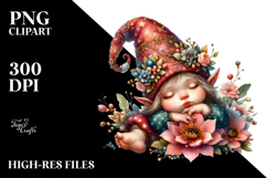 Adorned Baby Gnome Sleeping on Flower Product Image 2