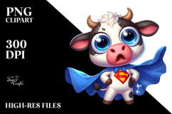 Cute Cow with Dramatic Eyes PNG Product Image 2