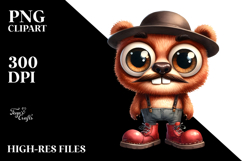 Watercolor Bear Big Eyes With Hat Product Image 2