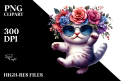 Watercolor Vibrant Drawing of a Cute Baby Cat Dancing, Product Image 2