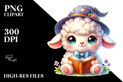 Cute Baby Lamb with Wizard Hat PNG Product Image 2