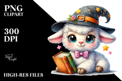 Cute Baby Lamb with Wizard Hat PNG Product Image 2