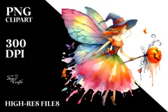 Vibrant Fairy Halloween Drawing PNG Product Image 2