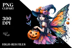 Vibrant Fairy Halloween Drawing PNG Product Image 2