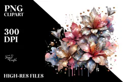 Shiny Azalea Watercolor Splash, PNG Product Image 2