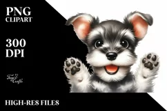 Crazy Miniature Schnauzer Watercolor Clipart Product Image 1