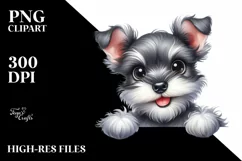 Crazy Miniature Schnauzer Watercolor Clipart Product Image 1