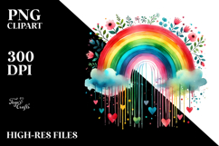 Simple Rainbow with Hearts PNG Product Image 2