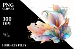 Abstract Pastel Shiny Calla Lily Made of Material PNG Product Image 2