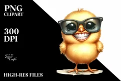 Happy Baby Chick Sunglasses Sublimation Clipart Product Image 3