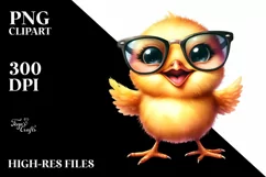 Happy Baby Chick Sunglasses Sublimation Clipart Product Image 3