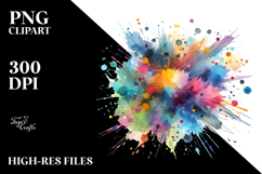 Colorful Brushstroke Summer Flower PNG Product Image 2