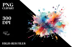 Colorful Brushstroke Summer Flower PNG Product Image 2