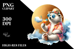 Funky Bear with Beachwear PNG Product Image 2