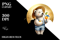 Funky Bear with Beachwear PNG Product Image 2