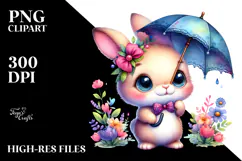 Vibrant Goofy Cute Baby Rabbit PNG Product Image 2