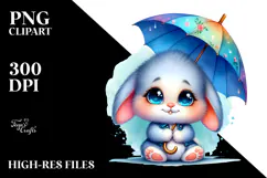 Vibrant Goofy Cute Baby Rabbit PNG Product Image 2