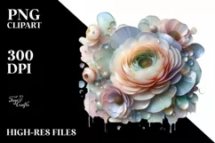 Abstract Pastel Ranunculus Made of PNG Product Image 3