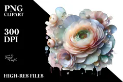 Abstract Pastel Ranunculus Made of PNG Product Image 2
