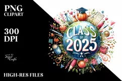 Class Of 2025 Watercolor Text | Sublimation | Clipart Product Image 3