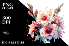 Material Gladiolus Watercolor Splash PNG Product Image 2