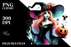 Witch Halloween Pumpkins Clipart | Sublimation Product Image 3
