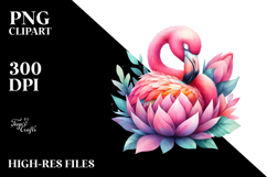 Colorful Flamingo Sleeping In Flower Product Image 2