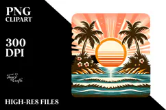 Retro Tropical Island Sunset, 20 oz Tumbler Product Image 2