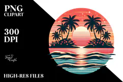 Retro Tropical Island Sunset, 20 oz Tumbler Product Image 2